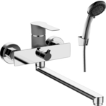 Смеситель для ванны Rossinka Silvermix с душем, перламутр\хром (RS35-32PC)