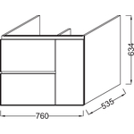 Тумба с раковиной Jacob Delafon Soprano 80 черное дерево (EB1333-E15, EXL112-00)
