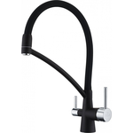 Смеситель для кухни Paulmark Sigen под фильтр, гибкий излив, антрацит (Si213111-401)