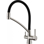 Смеситель для кухни Paulmark Sigen с подключением фильтра, никель (Si213111-NI)