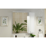 Зеркало-шкаф Comforty Сочи 84 белый глянец, с подсветкой, правый (00003132119)