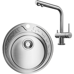 Кухонная мойка и смеситель Omoikiri Tadzava 38-U/I IN Nagano нержавеющая сталь (4993077, 4994011)