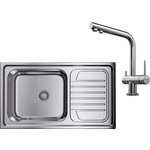 Кухонная мойка и смеситель Omoikiri Haruna 86 IN Nagano нержавеющая сталь (4993451, 4994011)