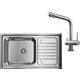 Кухонная мойка и смеситель Omoikiri Haruna 86 IN Nagano нержавеющая сталь (4993451, 4994011)