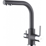 Смеситель для кухни Paulmark Essen с подключением фильтра, серый металлик (Es213011-402)