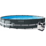 Каркасный бассейн Intex 26334 Ultra XTR Frame 610х122см, 30079л, песч.фил.-нас. 7900л/ч, лестница, тент, подстилка