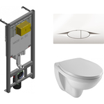 Комплект унитаза Jacob Delafon Patio с инсталляцией, сиденьем микролифт и клавишей белая (Set Patio E29025+E29026)