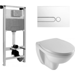 Комплект унитаза Jacob Delafon Patio с инсталляцией, сиденьем микролифт и клавишей белая (Set PATIO E5504/E4326-00)