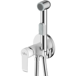 Гигиенический душ Rossinka Silvermix встраиваемый, с гигиенической лейкой, белый\хром (W25-51)