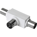 Сплиттер (разветвитель) антенный HAMA 00122471 Coax (f)/Coax (m)/Coax (m) белый