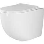 Унитаз приставной безободковый Ceramicanova Mia Rimless с крепежом, с сиденьем микролифт (CN1810)