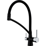 Смеситель для кухни Paulmark Sigen с подключением фильтра, черный металлик (Si213111-418)