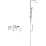 Смеситель для ванны Grohe Eurocube с душевым гарнитуром, хром (23140000, 27394002)