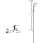 Смеситель для ванны Grohe BauCurve с душевым гарнитуром, хром (23599000, 27853001)