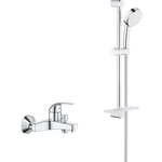 Смеситель для ванны Grohe BauCurve с душевым гарнитуром, хром (23599000, 26083002)