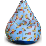 Кресло бескаркасное Mypuff груша, Ананасовая вечеринка, размер XXXXL- Комфорт, мебельный хлопок и оксфорд