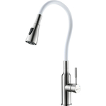 Смеситель для кухни Lemark Expert с гибким изливом, белый (LM5082S-White)