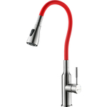 Смеситель для кухни Lemark Expert с гибким изливом, красный (LM5082S-Red)