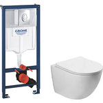 Комплект унитаза Vincea Globo S с инсталляцией, кнопкой и сиденьем микролифт (VT1-14S, 38721001)