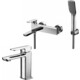 Набор смесителей Kaiser Saga для раковины, ванны, с ручным душем, хром