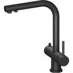 Смеситель для кухни Timo Saona с подключением к фильтру и выдвижным изливом, черный (2356/03FL)