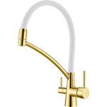 Смеситель для кухни Paulmark Siegen с гибким изливом, золото (Si213111-Gw)