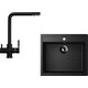 Кухонная мойка и смеситель Ulgran U-104 черный (U-104-308, U-016-308)