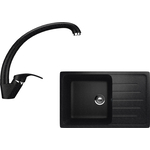 Кухонная мойка и смеситель Ulgran U-400 черный (U-400-308, U-007-308)