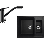 Кухонная мойка и смеситель Ulgran U-106 черный (U-106-308, U-010-308)