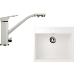 Кухонная мойка и смеситель Ulgran U-104 белый (U-104-331, U-010-331)