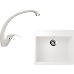 Кухонная мойка и смеситель Ulgran U-104 белый (U-104-331, U-007-331)