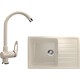 Кухонная мойка и смеситель Ulgran U-400 бежевый (U-400-328, U-006-328)