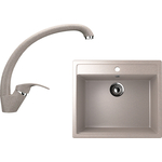 Кухонная мойка и смеситель Ulgran U-104 песочный (U-104-302, U-007-302)