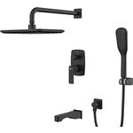 Душевая система Lemark Ursus встраиваемая с изливом, черный (LM7222BL)