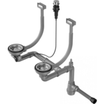 Сифон для кухонной мойки Omoikiri WK-2-A IN с прямоугольными переливами, нержавеющая сталь (4956484)