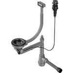 Сифон для кухонной мойки Omoikiri WK-1-A GM с клапаном автомат, вороненая сталь (4956470)