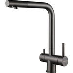 Смеситель для кухни Paulmark Skalen с подключением фильтра, вороненая сталь (Sk213020-GM)