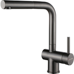 Смеситель для кухни Paulmark Dosse с выдвижным изливом, вороненая сталь (Do214418-GM)