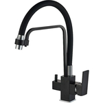 Смеситель для кухни Haiba HB857 с подключением фильтра, черный (HB76857)