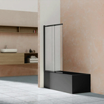 Шторка для ванны Vincea VSB-1E 100x145 прозрачная, черный матовый (VSB-1E100CLB)