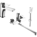 Комплект смесителей Rossinka для раковины и ванны, с ручным душем, хром (RS50-32, RS50-11)