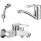 Комплект смесителей Rossinka Silvermix для раковины и ванны, с душем, хром (T40-31, T40-22)
