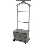 Вешалка костюмная с ящиками на колесах Мебелик В 23Н серый (П0004678)