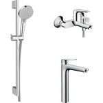 Комплект смесителей Hansgrohe Logis E с душевым гарнитуром (71403000, 71162000, 26275000)