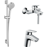 Комплект смесителей Hansgrohe Logis с душевым гарнитуром (71400000, 71070000, 26275000)