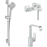 Комплект смесителей Hansgrohe Metropol с душевым гарнитуром, хром (32540000, 32511000, 26275000)