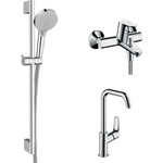 Комплект смесителей Hansgrohe Focus с душевым гарнитуром, хром (31940000, 31609000, 26275000)