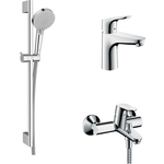 Комплект смесителей Hansgrohe Focus с душевым гарнитуром, хром (31940000, 31517000, 26275000)
