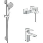 Комплект смесителей Hansgrohe Metropol с душевым гарнитуром, хром (74540000, 32500000, 26275000)