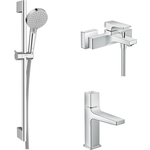 Комплект смесителей Hansgrohe Metropol с душевым гарнитуром, хром (74540000, 32571000, 26275000)